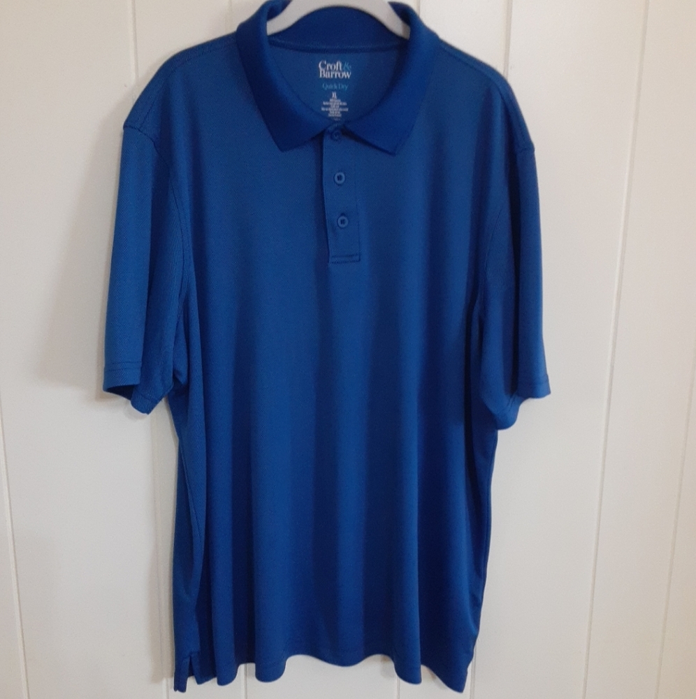 Croft & Barrow Quick Dry Mens XL Collared short sleeve golf polo style shirt